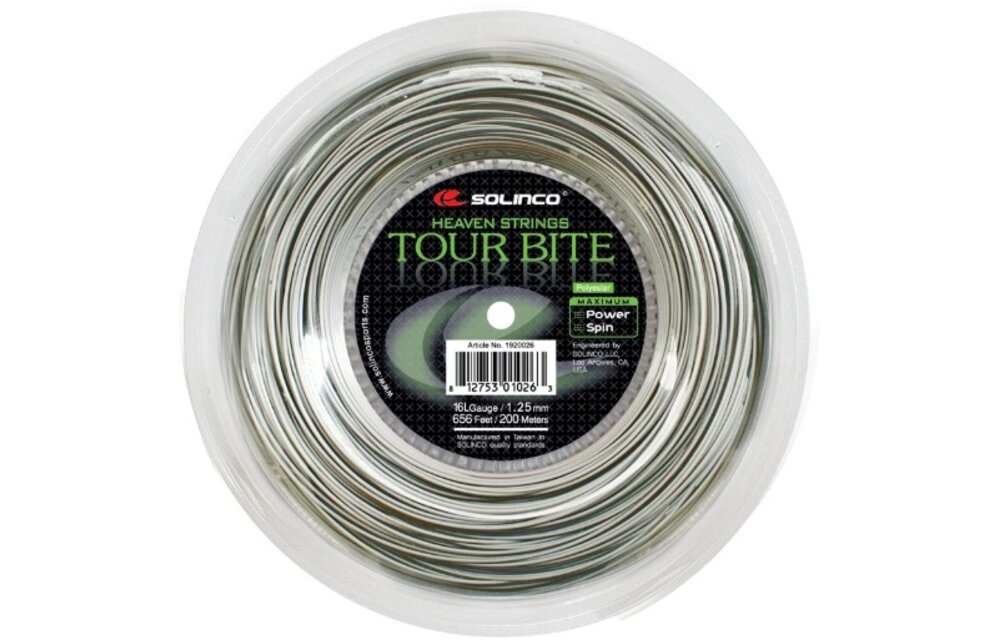 Solinco Tour Bite 16L/1.25 Tennis String Reel (Silver)