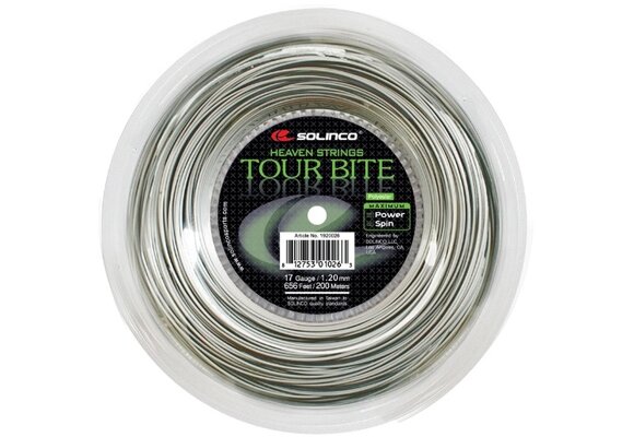 Solinco Tour Bite 17/1.20 Tennis String Reel (Silver)