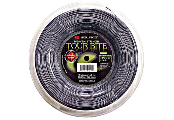 Solinco Tour Bite Diamond Rough 16L/1.25 Tennis String Reel (Silver)