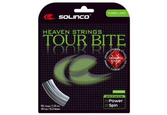 Solinco Tour Bite Diamond Rough 16L/1.25 Tennis String (Silver)