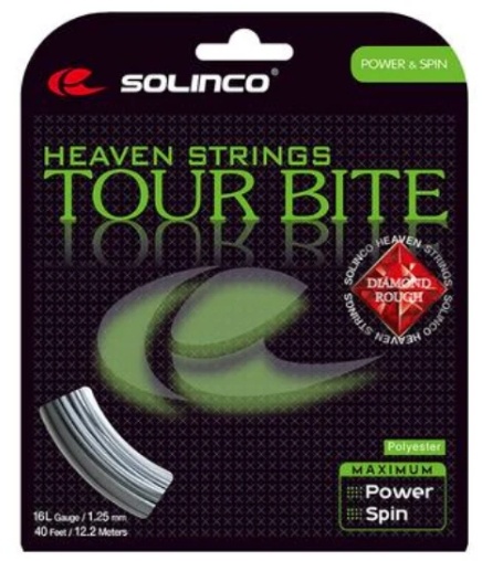 Solinco Tour Bite Diamond Rough 16L/1.25 Tennis String (Silver)