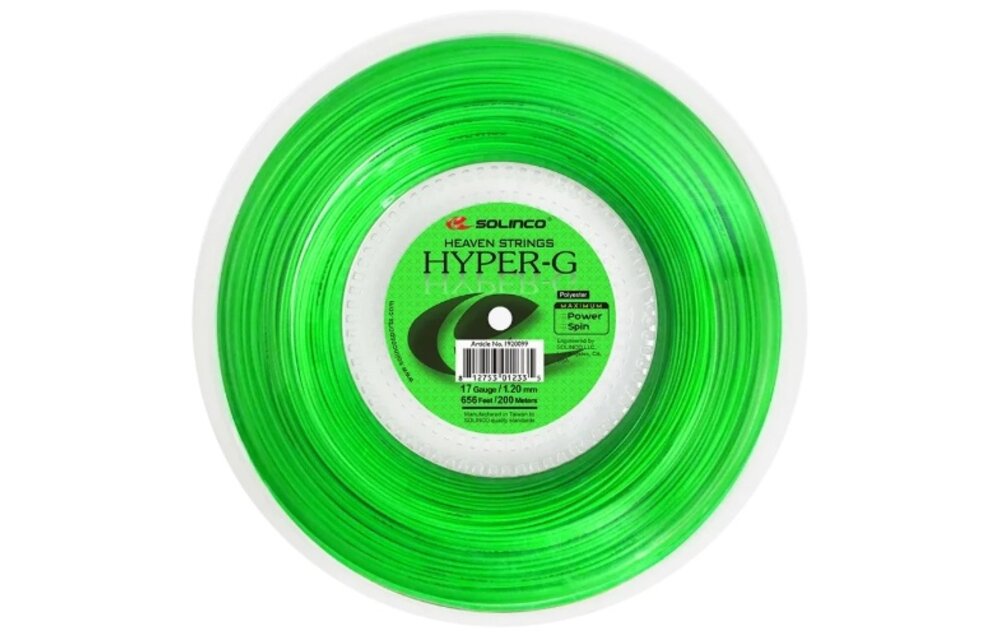 Solinco Hyper-G 17/1.20 Tennis String Reel (Green)