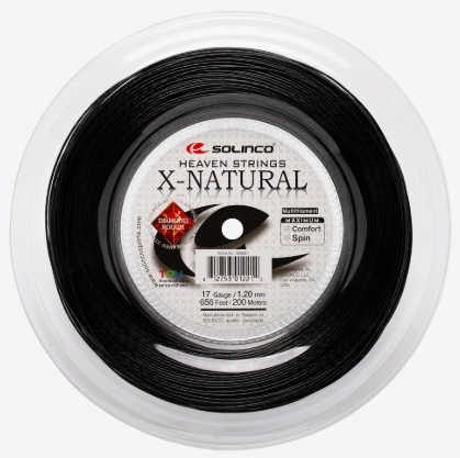 Solinco X-Natural Diamond Rough 17L/1.20 Tennis String Reel (Black)