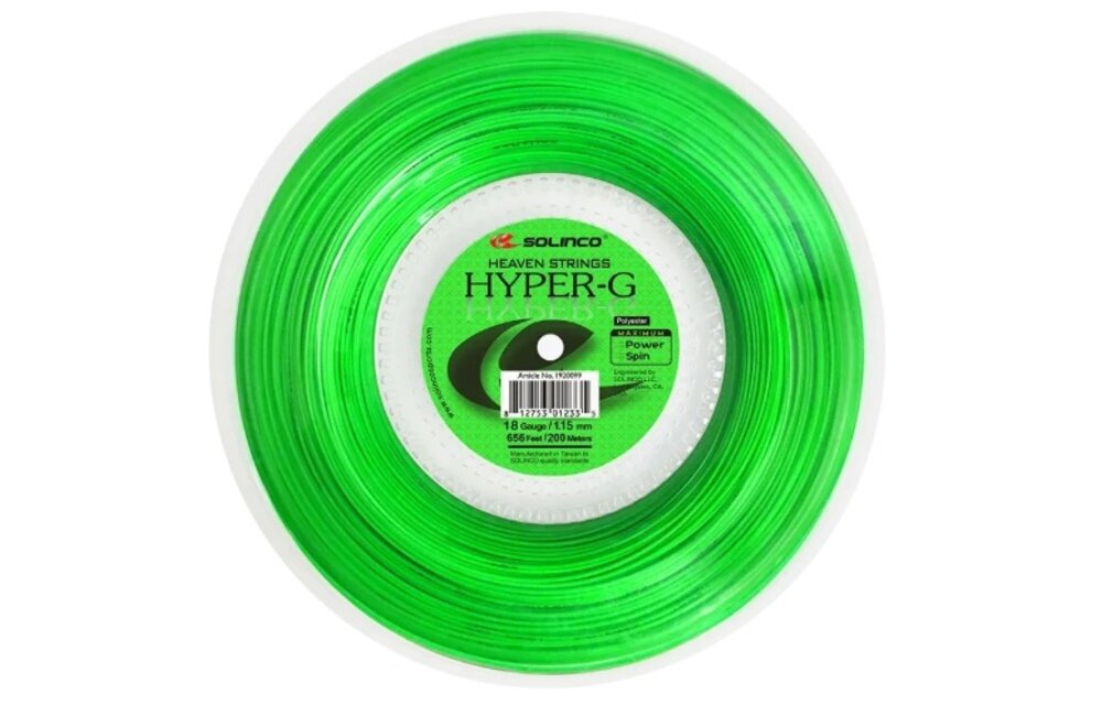 Solinco Hyper-G Soft 18/1.15 Tennis String Reel (Green)