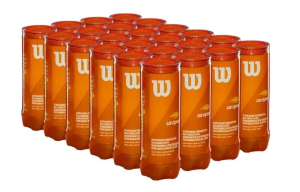 Wilson US Open Tournament 60' Orange Junior Tennis Balls - 24 Can Case
