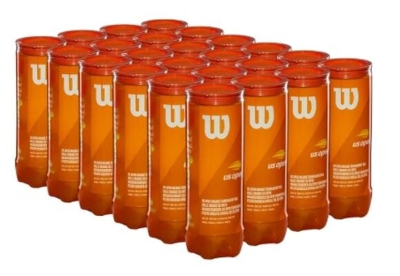 Wilson US Open Tournament 60' Orange Junior Tennis Balls - 24 Can Case