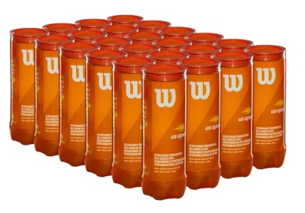Wilson US Open Tournament 60' Orange Junior Tennis Balls - 24 Can Case