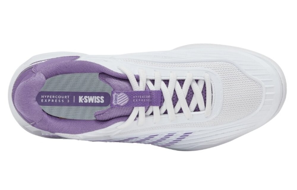 K-Swiss Hypercourt Express 3 Women's Tennis Shoe (White/Purple)