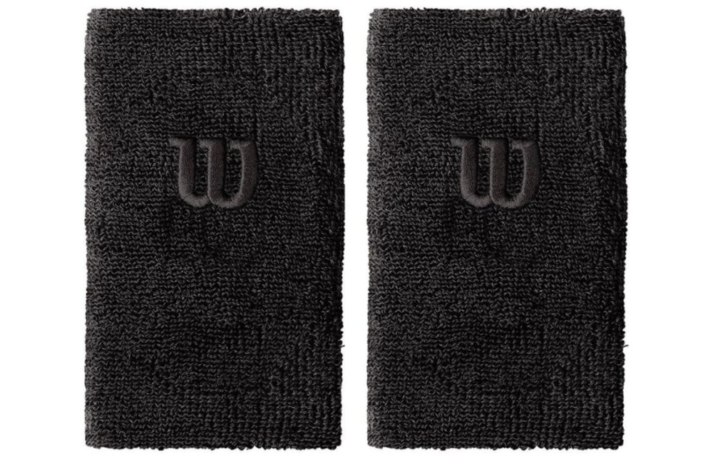 Wilson Extra Wide Wristband Black 2 Pack