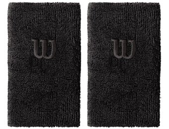 Wilson Extra Wide Wristband Black 2 Pack