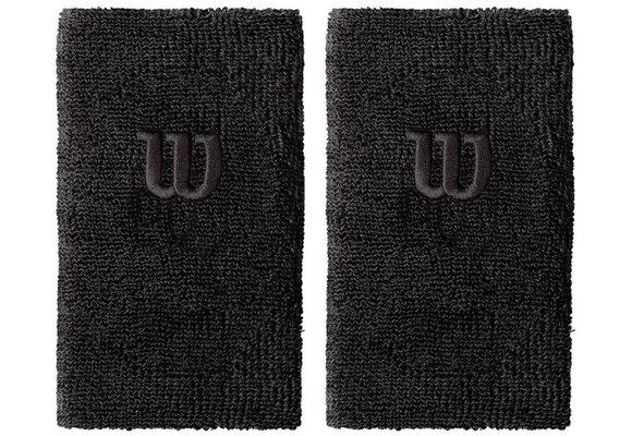 Wilson Extra Wide Wristband Black 2 Pack