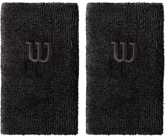 Wilson Extra Wide Wristband Black 2 Pack