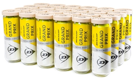 Dunlop Grand Prix Regular Duty Tennis Balls - Case (24 Cans)