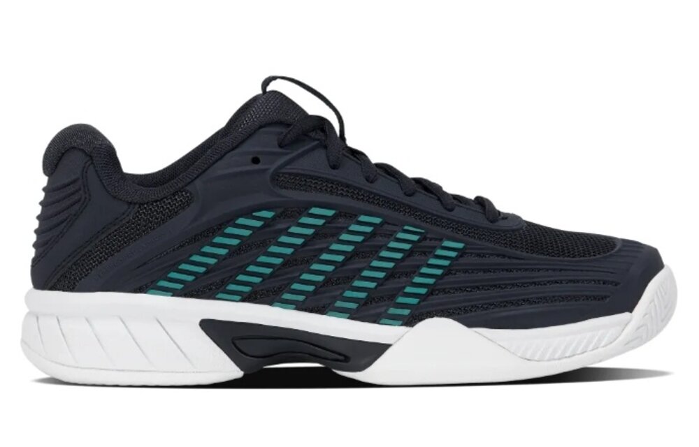 K-Swiss Hypercourt Express 3 Junior Tennis Shoe (Carbon/Baltic/White)