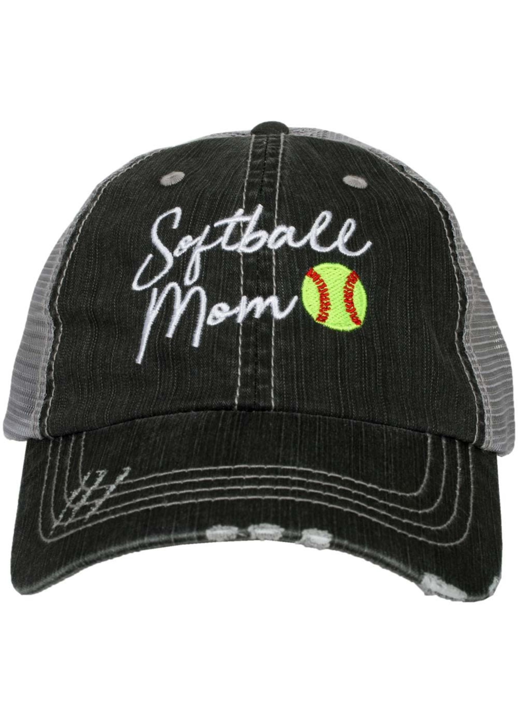 Katydid Softball Mom Trucker Hat Gray