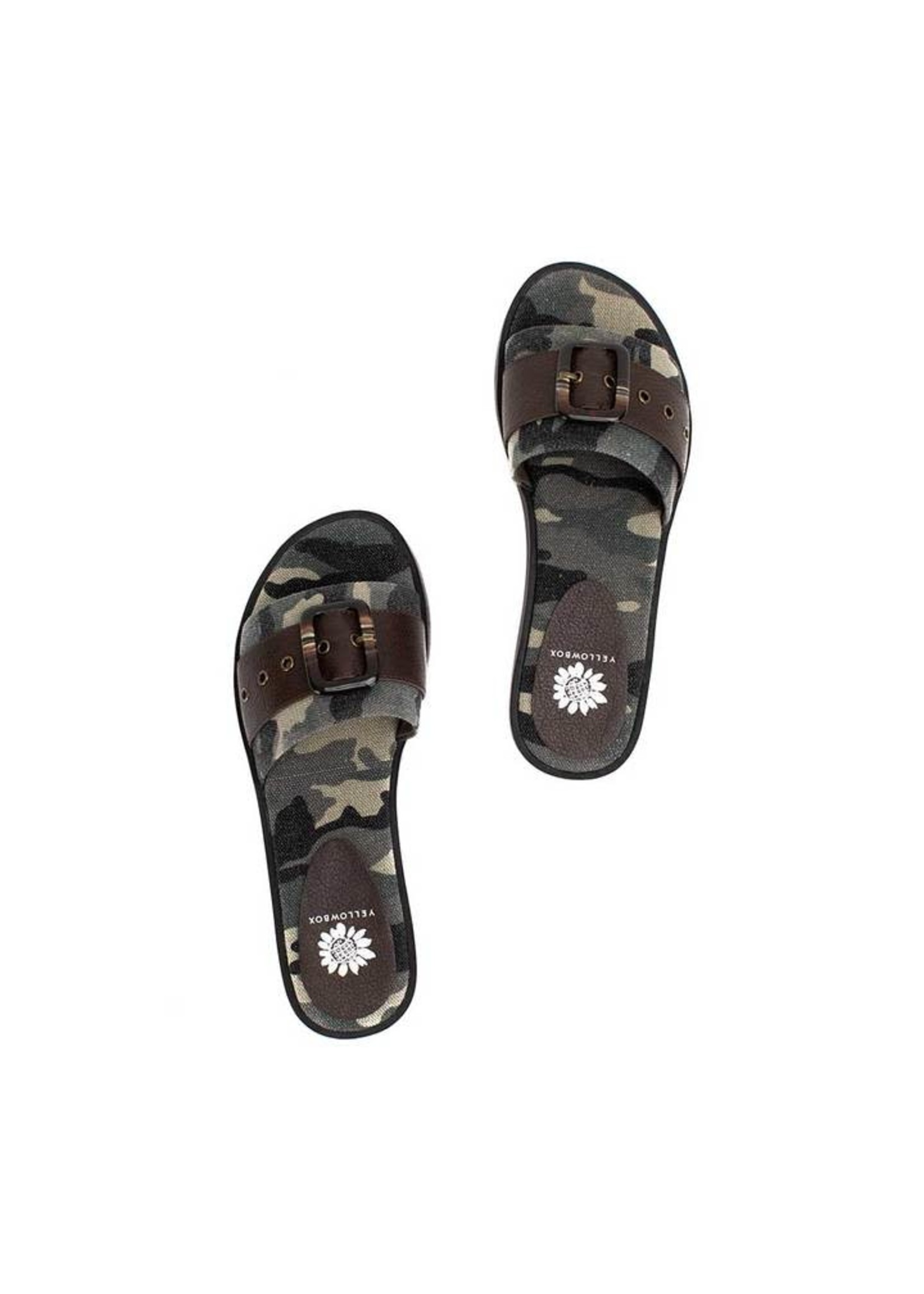 Yellow box camo flip flops 2025