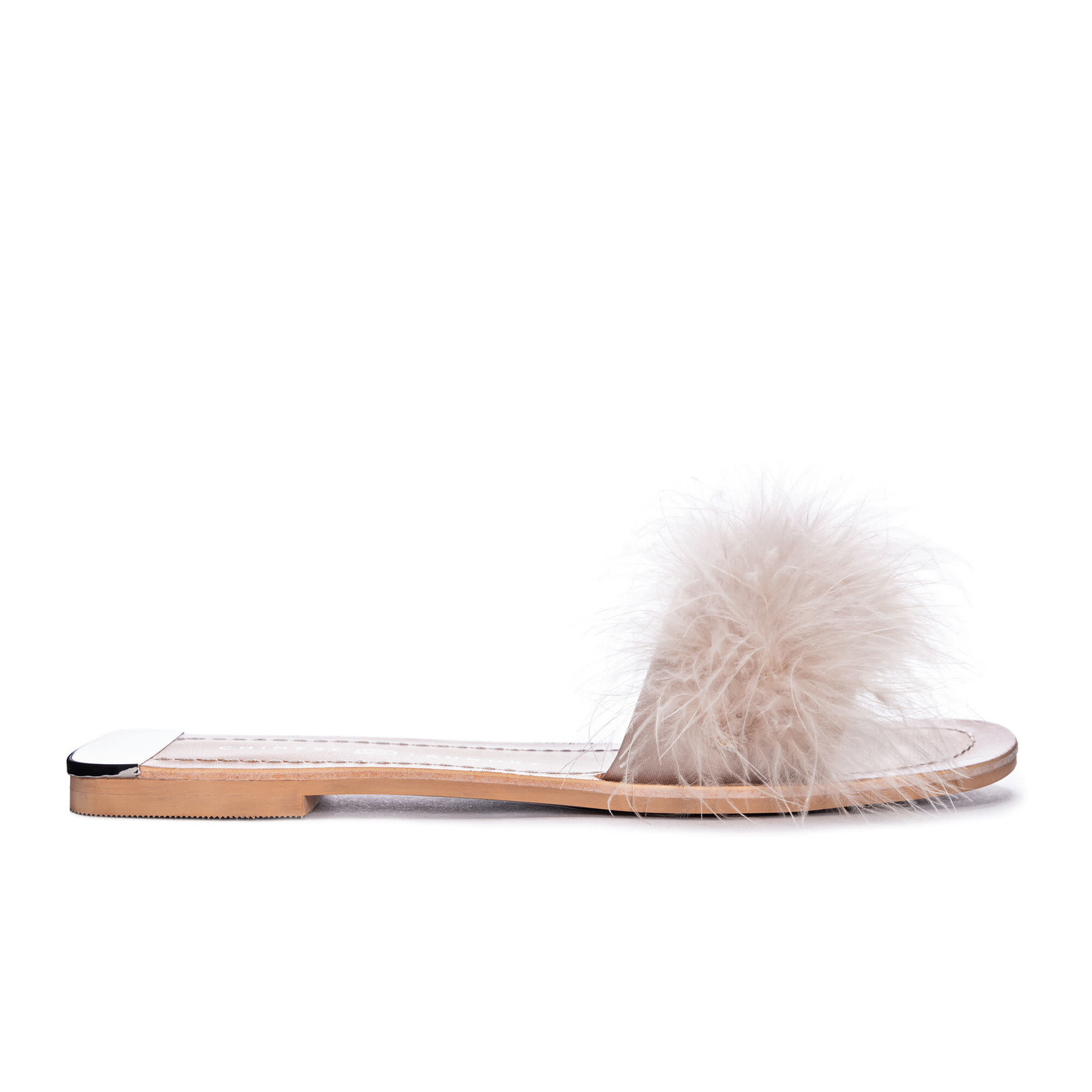 Chinese Laundry Zoey Taupe Marabou Feathers