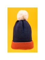 Powder Design Bonnie Bobble Hat Navy/Tangerine by Powder Design