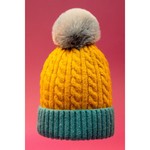 Powder Design Greta Bobble Hat Mustard/Teal by Power Design