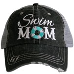 Katydid Swim  Mom Trucker Hat Gray Turquoise