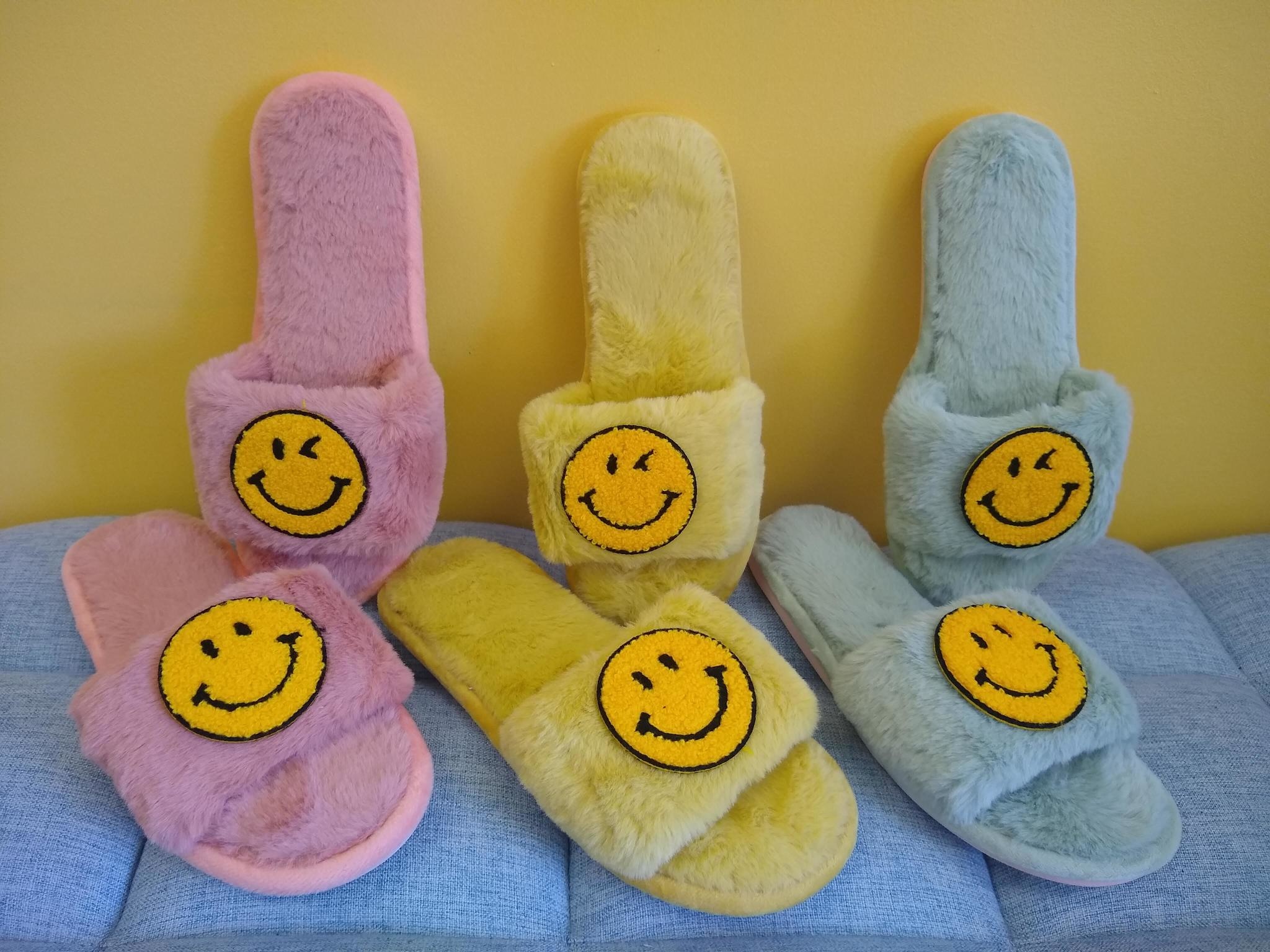 Smile Slipper Plush Open Toe - For The Love of Shoes NY