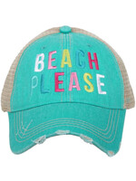 Katydid Beach Please Teal Trucker Hat