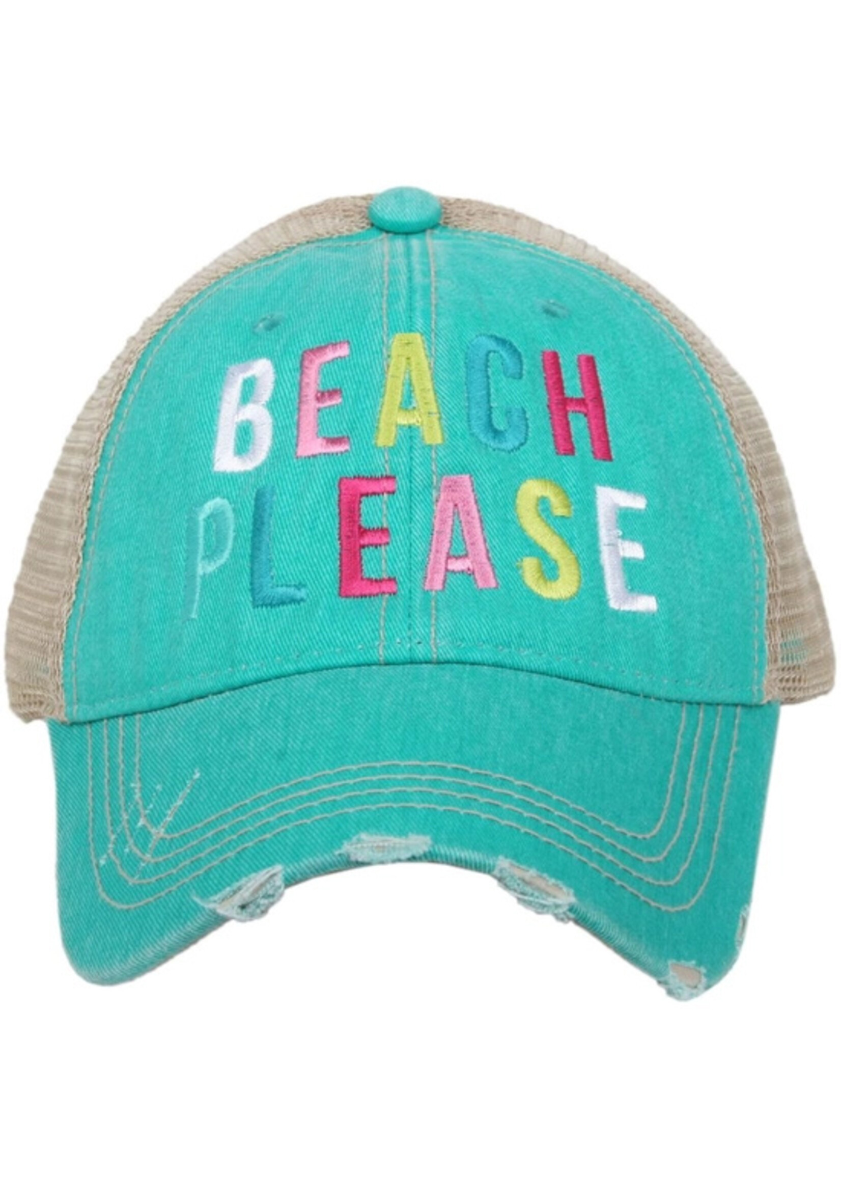 Katydid Beach Please Teal Trucker Hat
