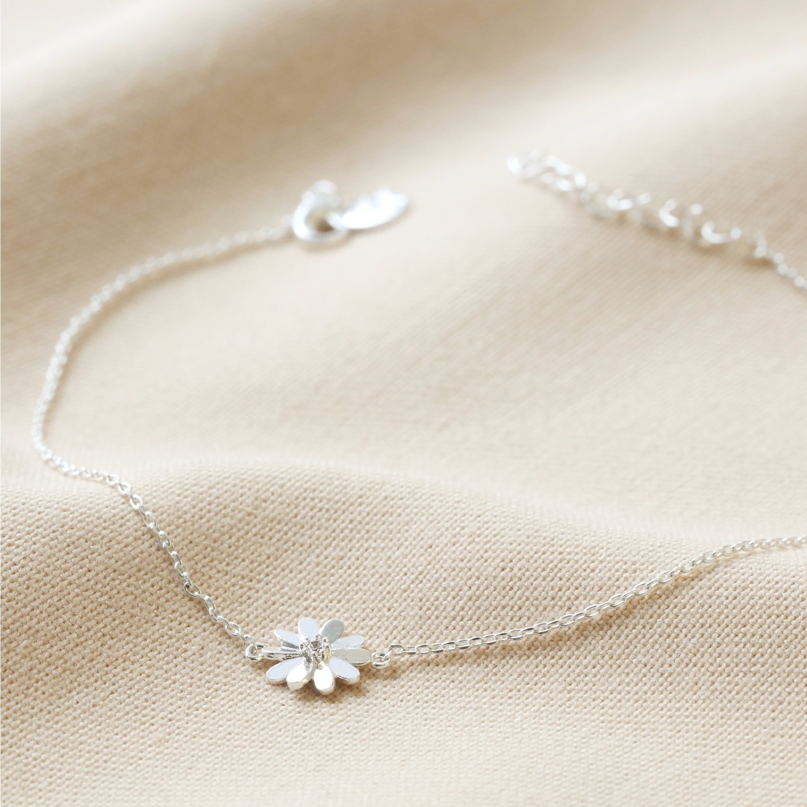 Lisa Angel Daisy Anklet Plated Silver