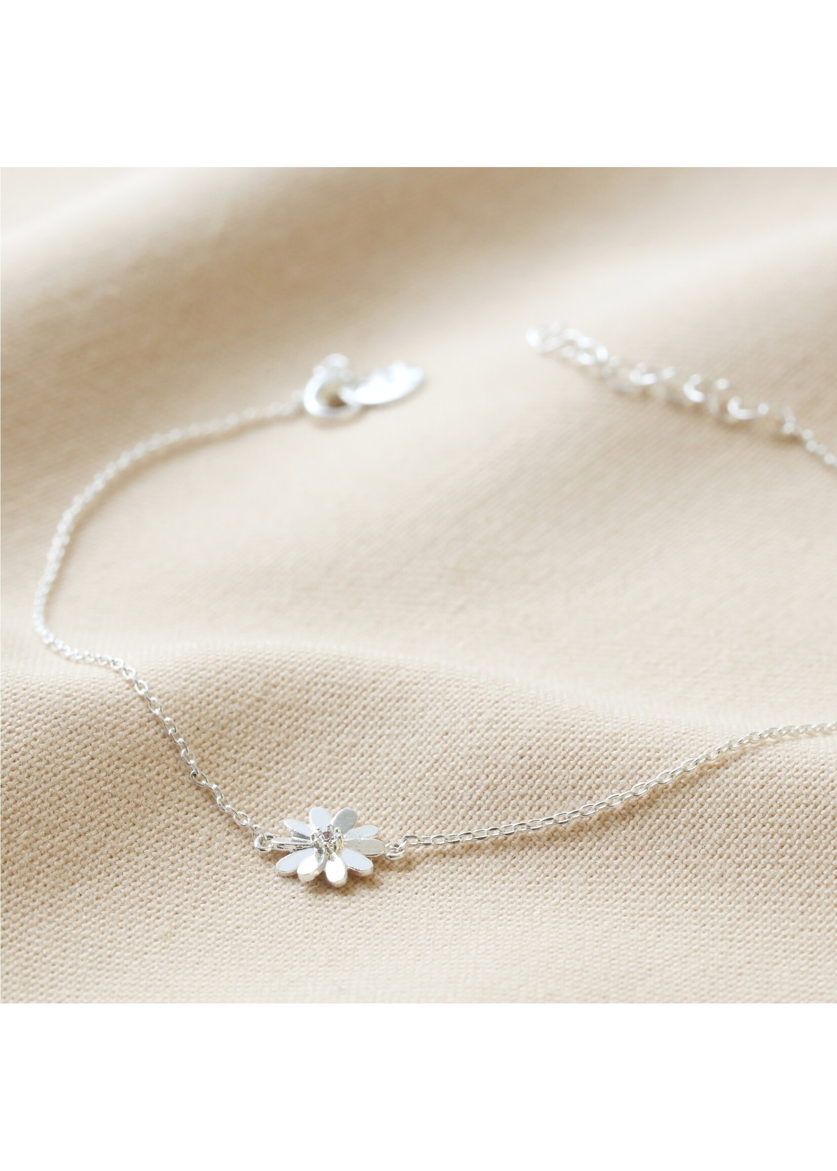 Lisa Angel Daisy Anklet Plated Silver