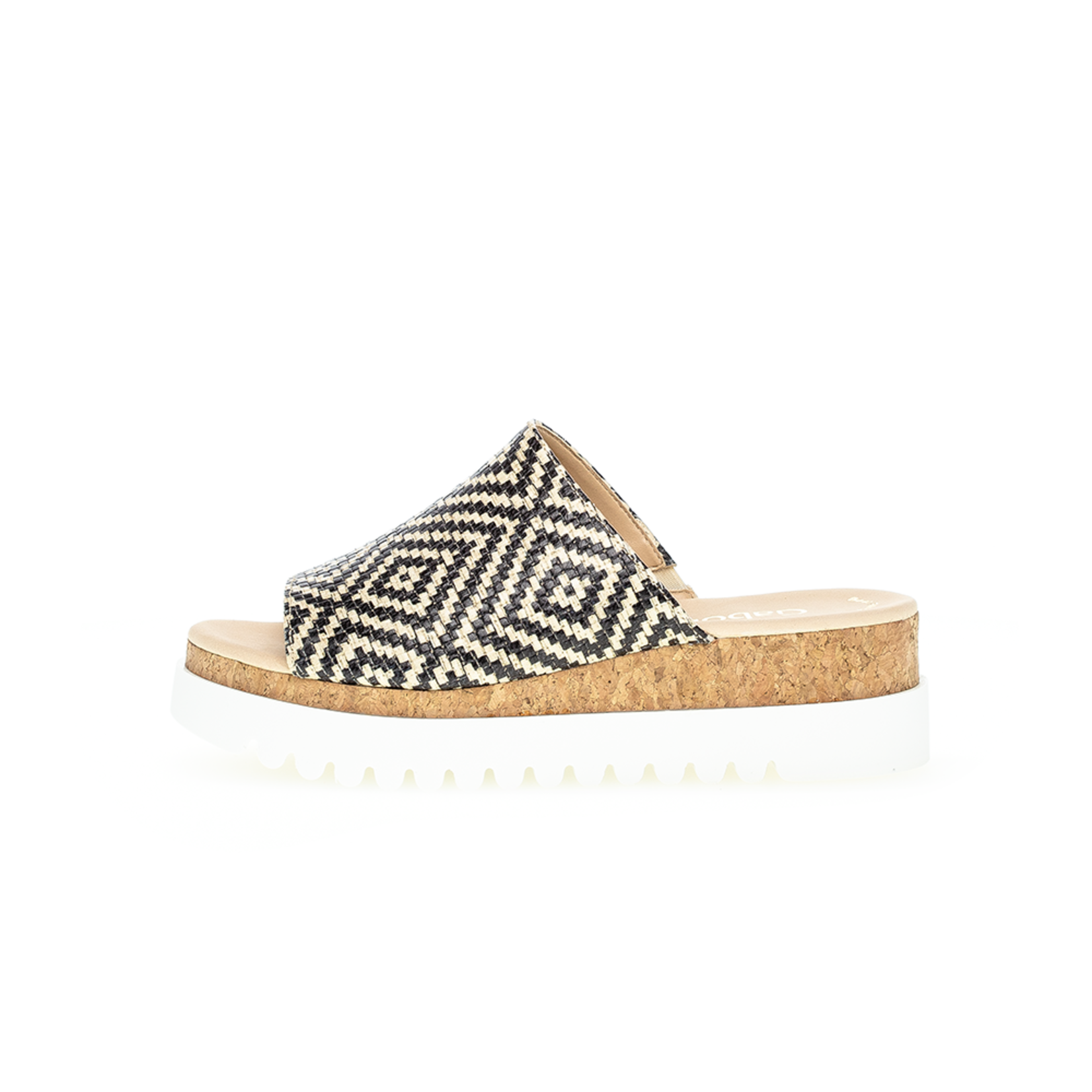 Gabor Flecht Mosaik Pattern Leather Platform Slide by Gabor