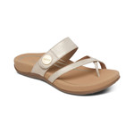 Aetrex Izzy Adjustable Slide Sandal in Light Gold by Aetrex