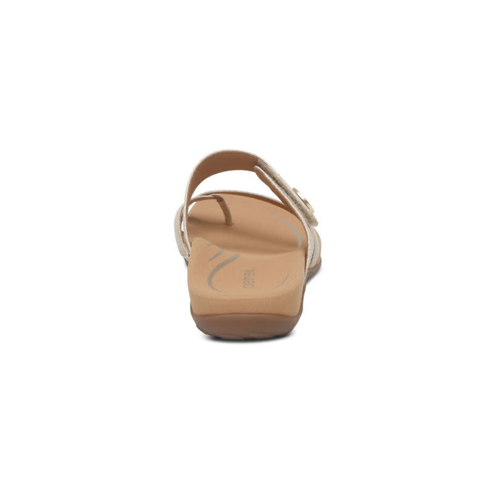 Aetrex Izzy Adjustable Slide Sandal in Light Gold by Aetrex