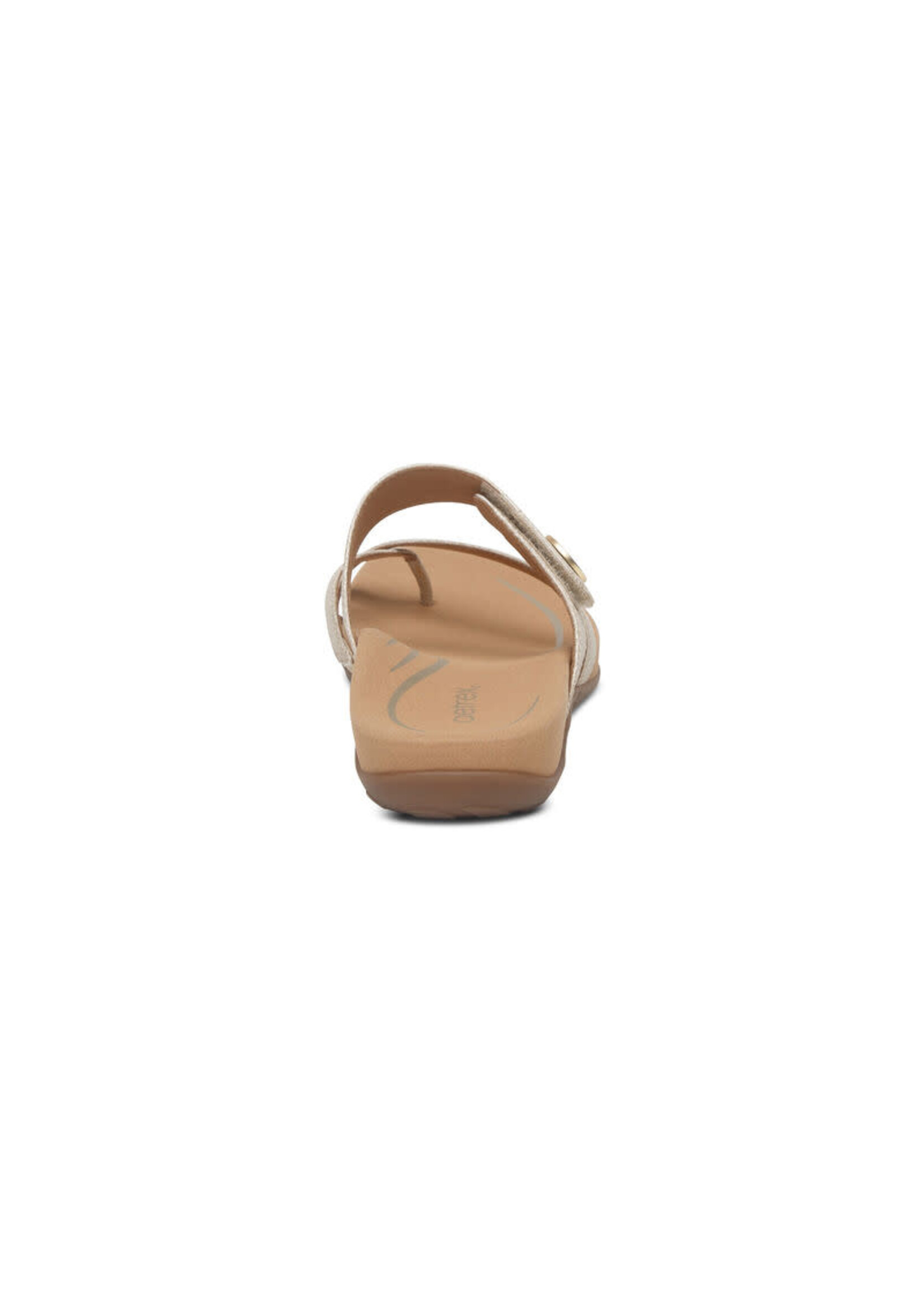 Aetrex Izzy Adjustable Slide Sandal in Light Gold by Aetrex