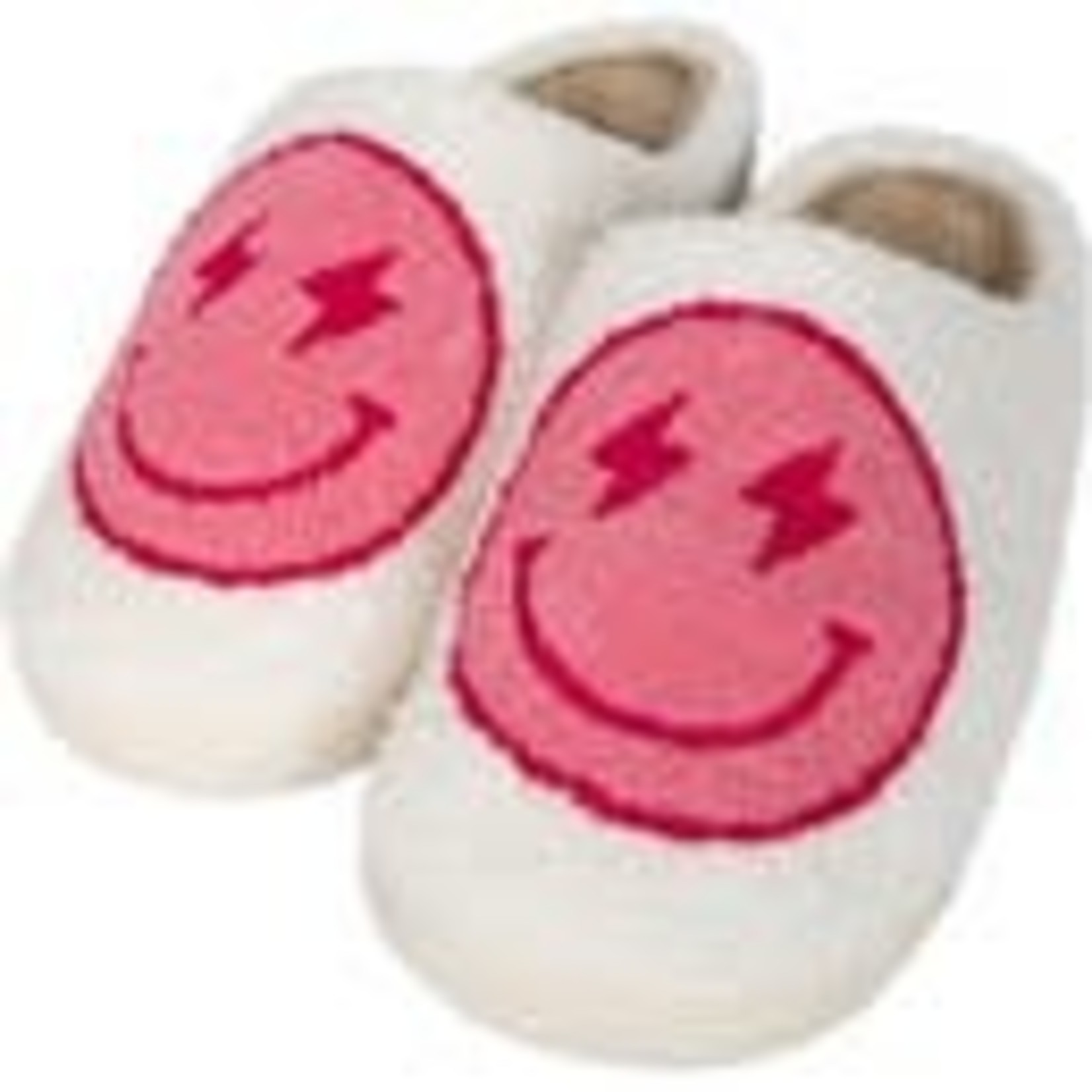 Katydid Smile Face Slippers with Lightning Bolts