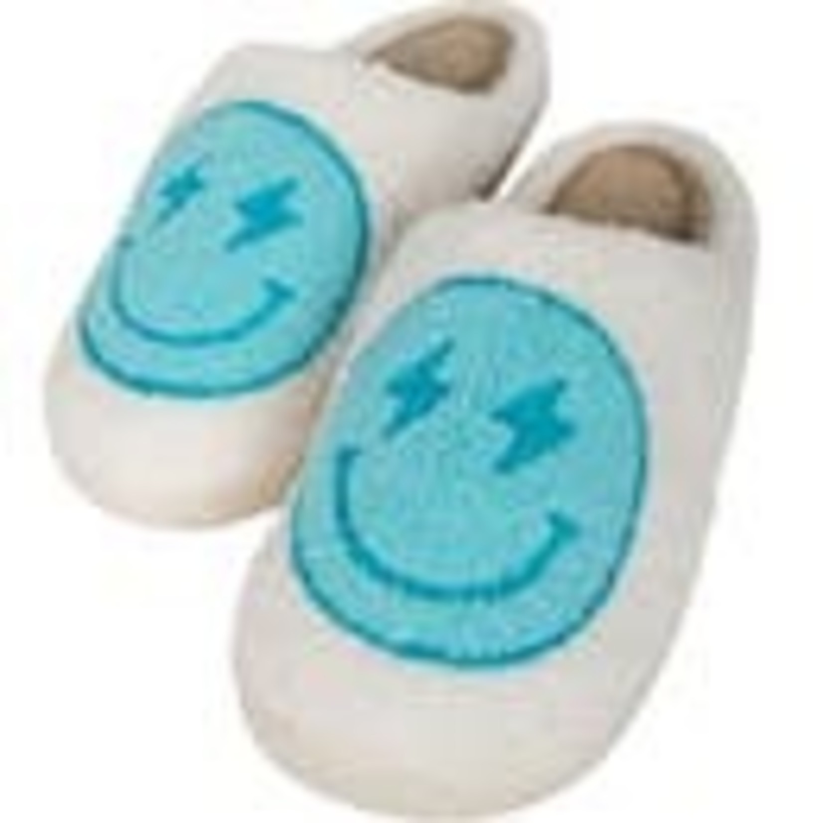 Katydid Smile Face Slippers with Lightning Bolts