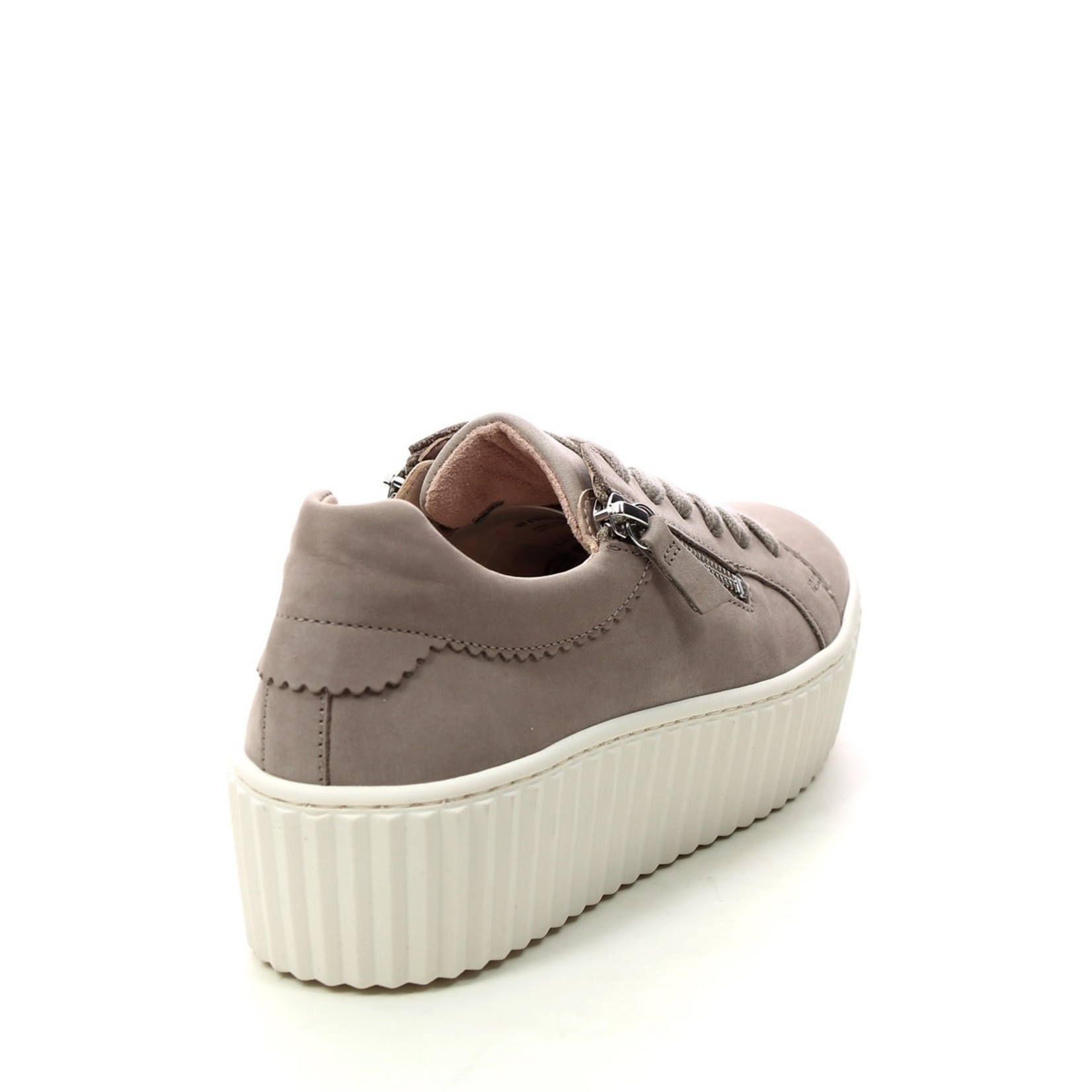 Gabor Double Zip Sneaker in Leinen Cream by Gabor
