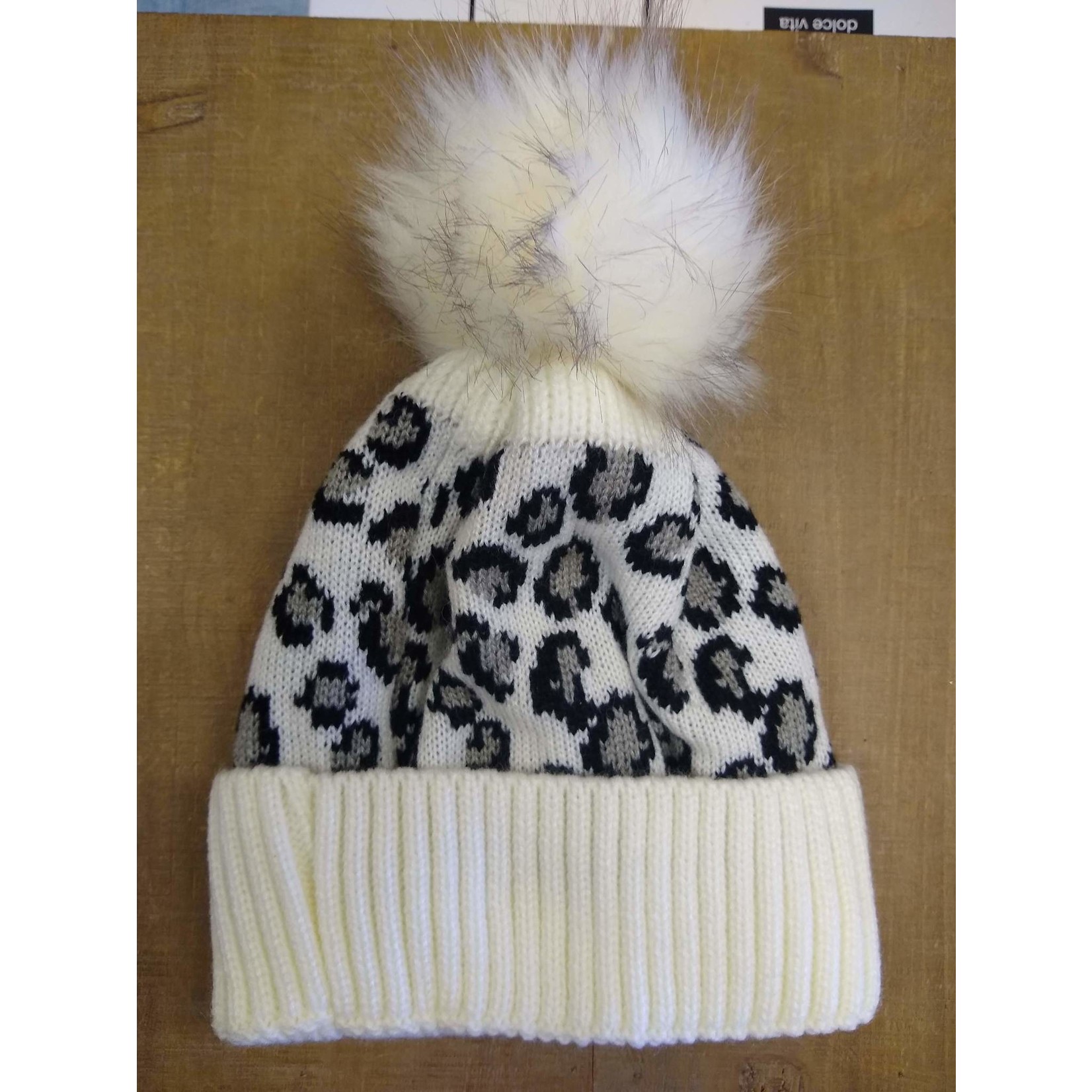 Leopard Print Pom Pom Hat Final Sale