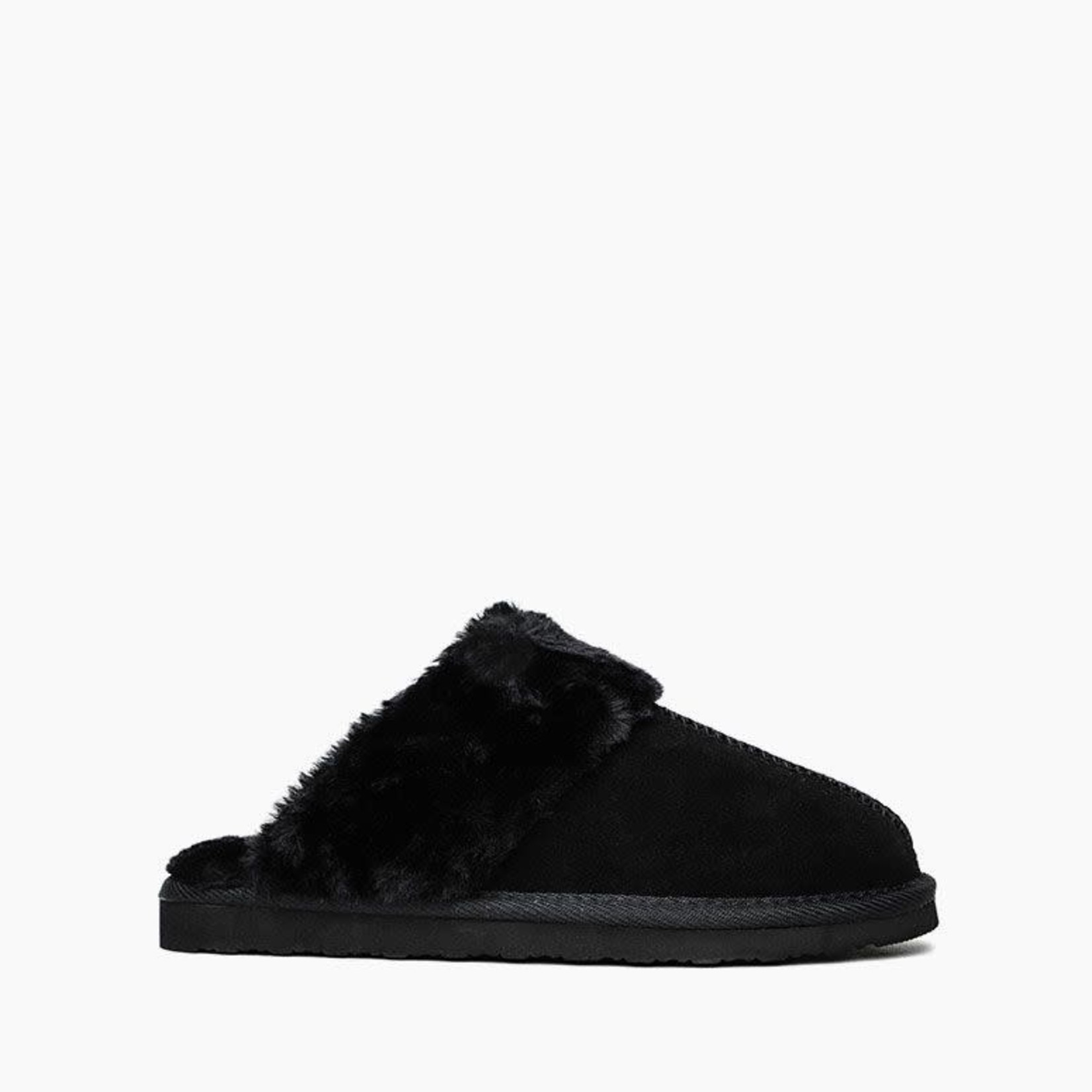 Minnetonka Chesney Slipper in Black Suede by Minnetonka