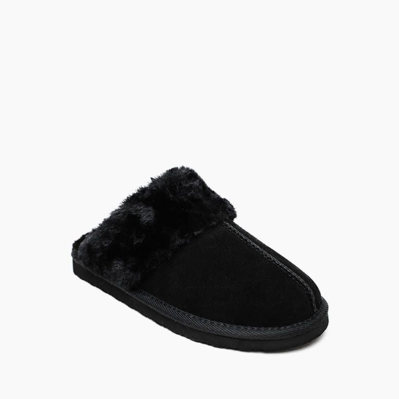 Minnetonka Chesney Slipper in Black Suede by Minnetonka