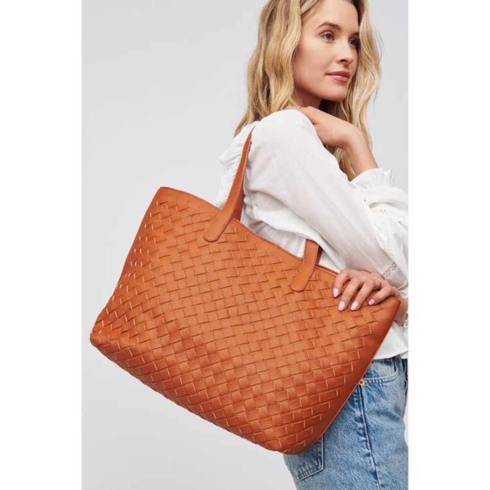 The Medium Transport Tote: Woven Leather Edition