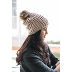 Textured Knit Pom Beanie Unlined