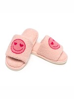 Living Royal Pink Happy Face Valentine Slide Slipper by Living Royal