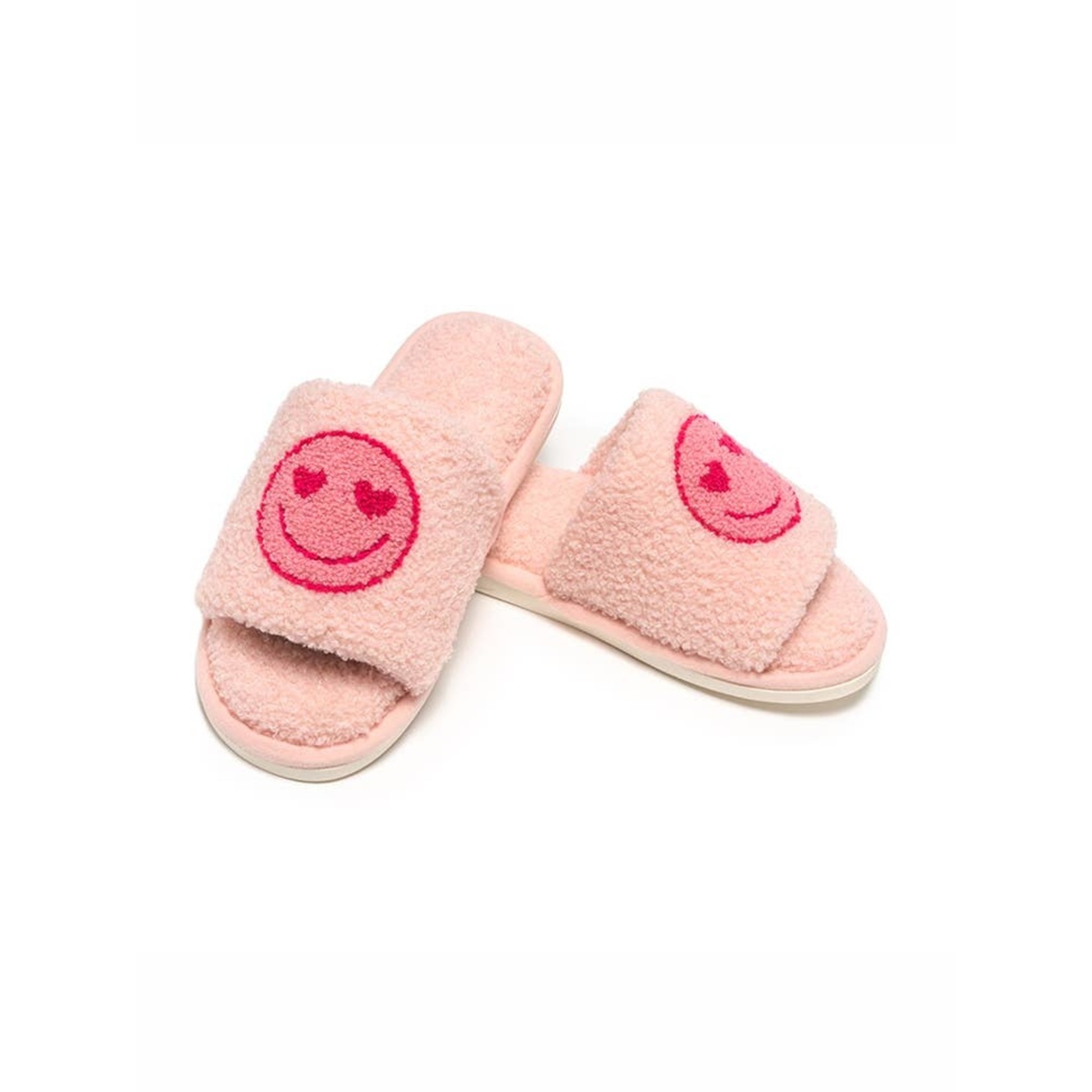 Living Royal Pink Happy Face Valentine Slide Slipper by Living Royal