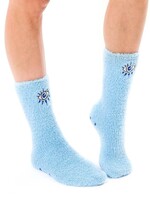 Living Royal Evil Eye Fuzzy Crew Socks with Bottom Grips