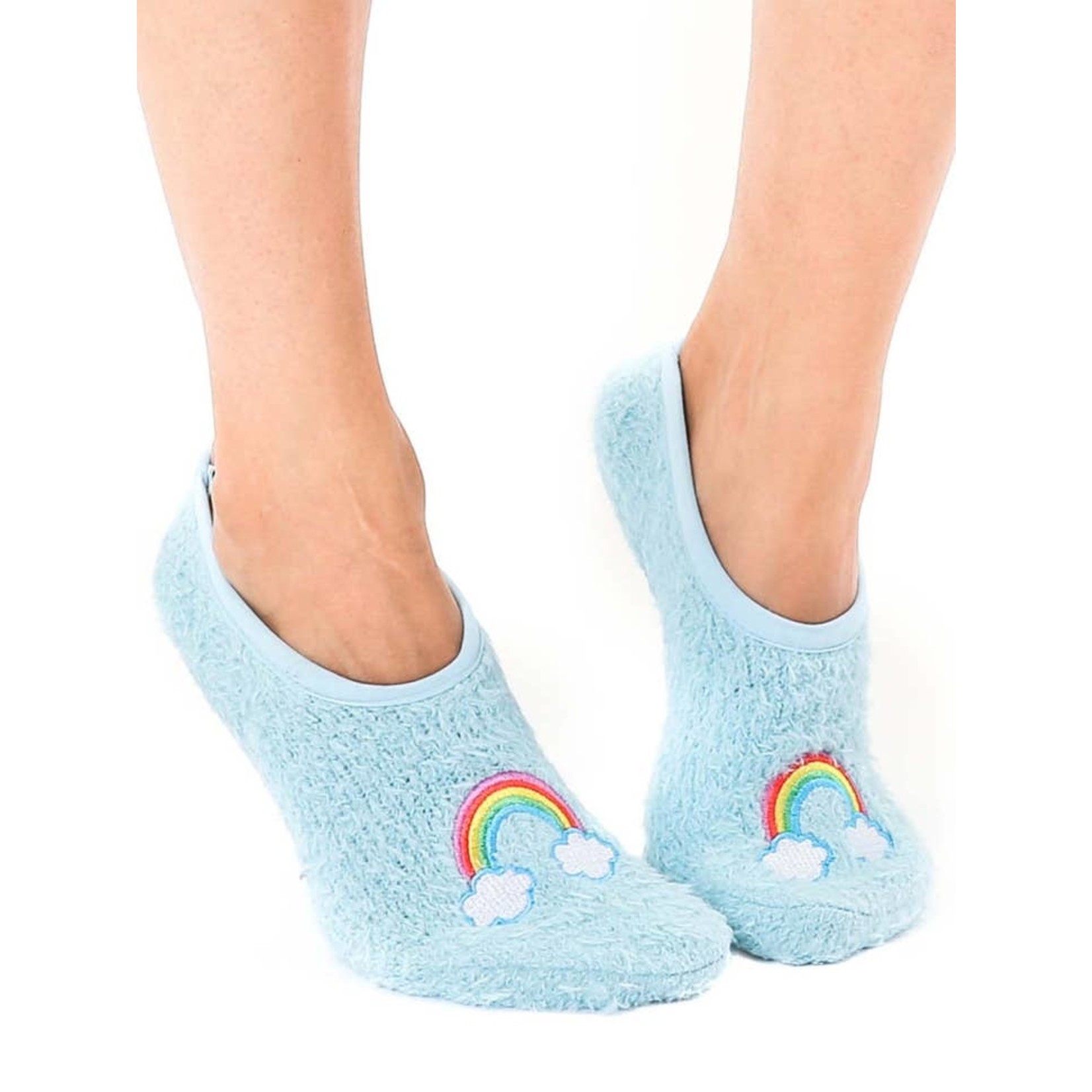 Living Royal Fuzzy Rainbow Slipper Socks with Bottom Grips