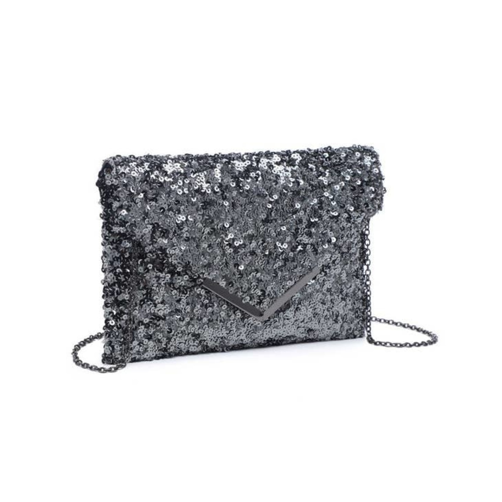 Urban Expressions Ritz Pewter Sequins Envelope Clutch by Urban Expressions