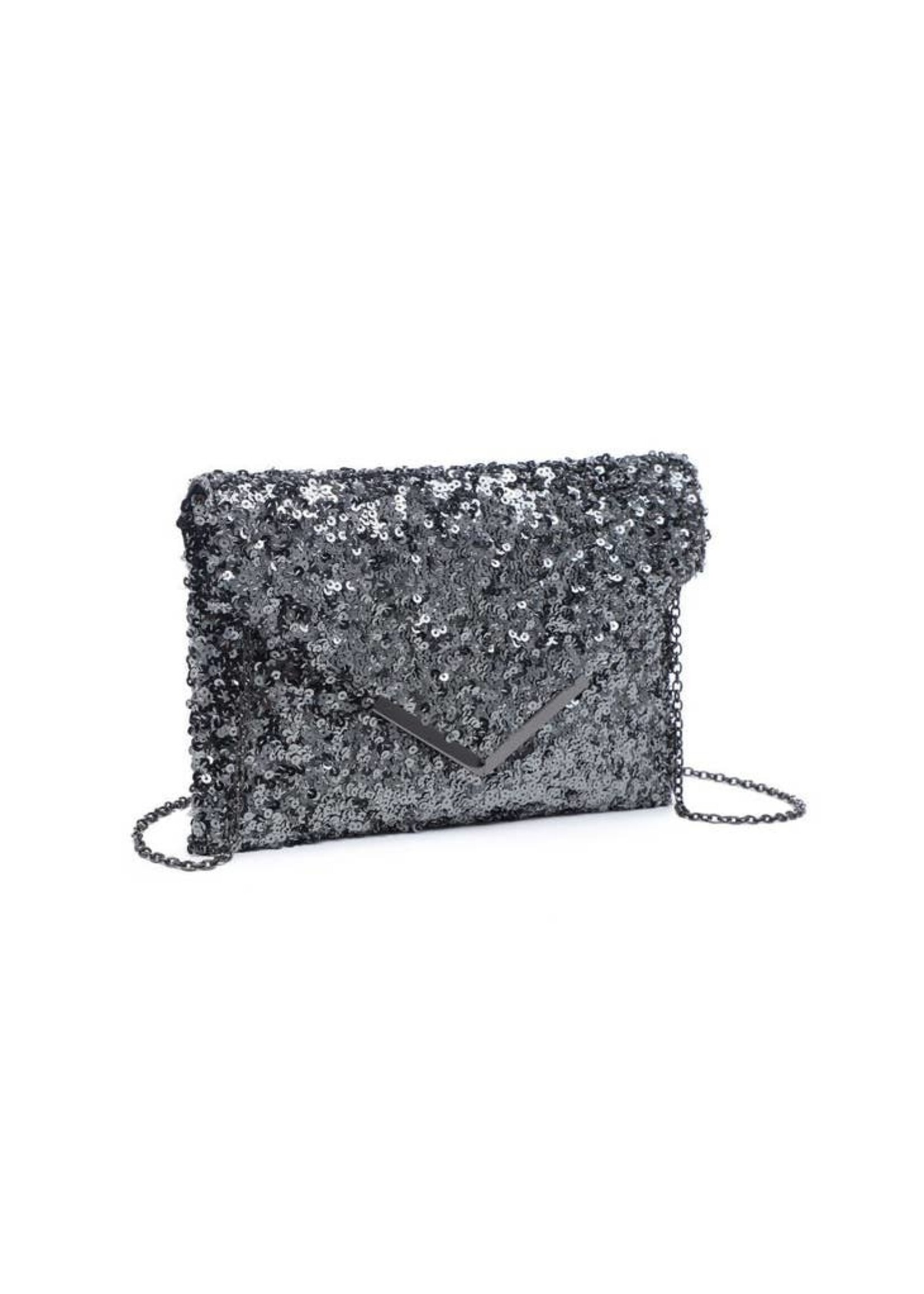 Urban Expressions Ritz Pewter Sequins Envelope Clutch by Urban Expressions