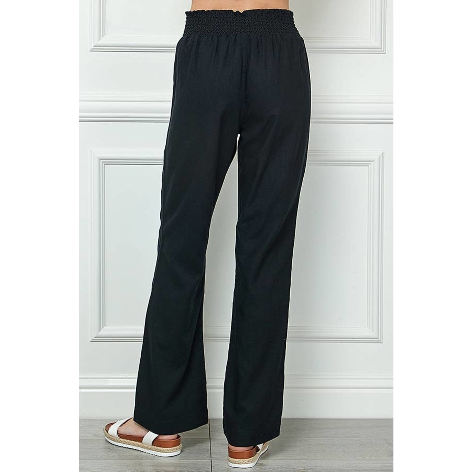 Linen Elastic Waist Band Pants