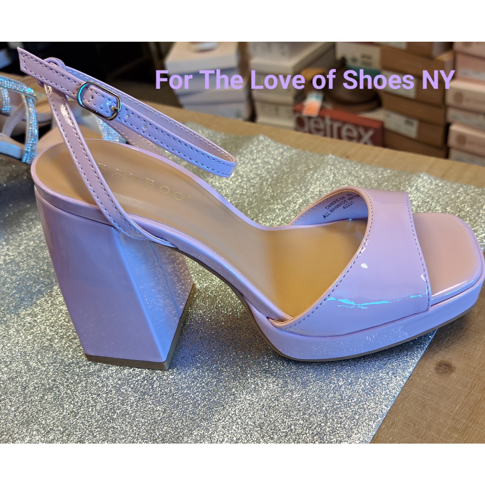Bamboo Ombre Lilac Patent Chunky Platform by Bamboo