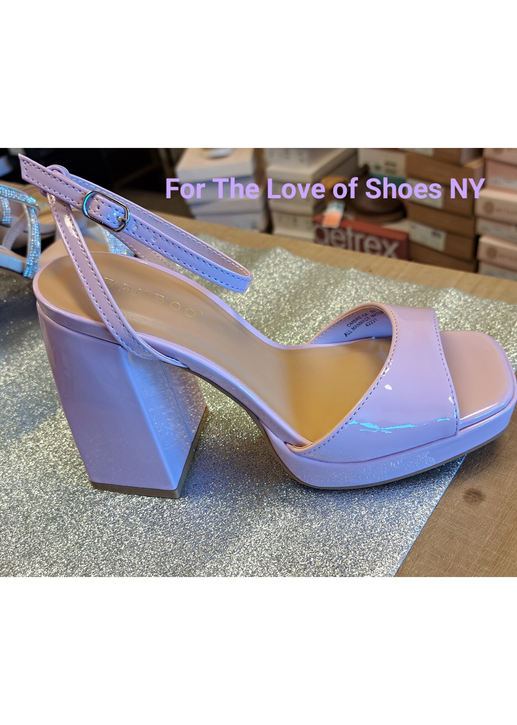 Bamboo Ombre Lilac Patent Chunky Platform by Bamboo